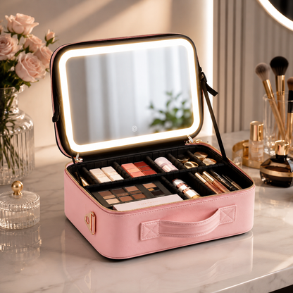 COSMETIQUERA CON ESPEJO LED